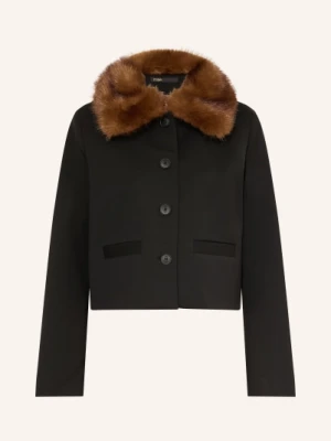 Maje Kurtka Z Sztucznym Futrem schwarz