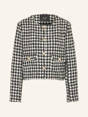 Maje Kurtka Z Tweedu Z Błyszczącą Przędzą schwarz