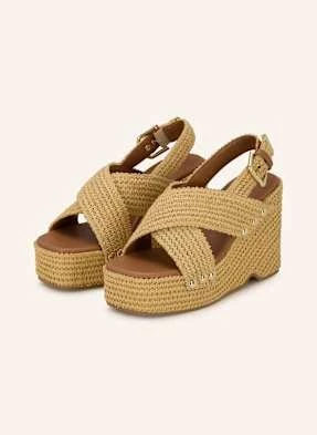 Maje Sandały Na Platformie Z Ćwiekami beige