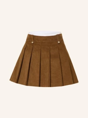 Maje Spódnica Plisowana Z Sztruksu beige