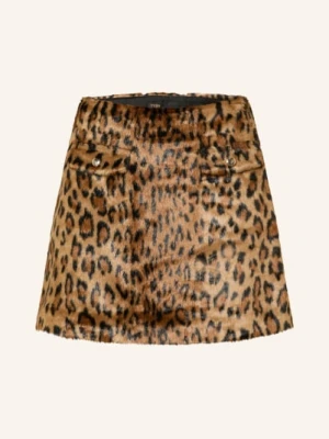 Maje Spódnica Ze Sztucznego Futra beige