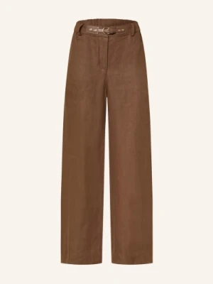Maje Spodnie Z Lnu Typu Marlene braun