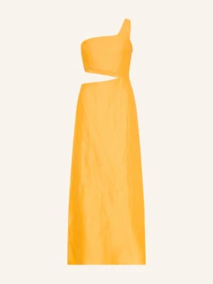 Maje Sukienka Na Jedno Ramię Z Lnu Z Wycięciem orange