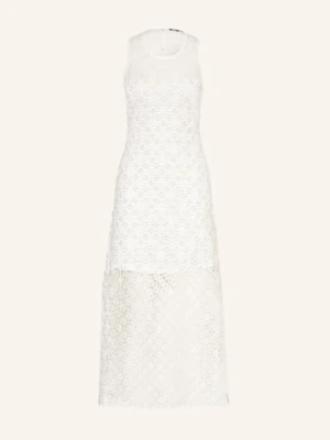 Maje Sukienka Szydełkowa Z Ozdobnymi Perełkami weiss
