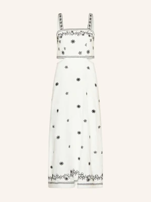 Maje Sukienka Z Dodatkiem Lnu I Wycięciami weiss