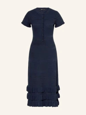 Maje Sukienka Z Dzianiny Z Falbanami blau