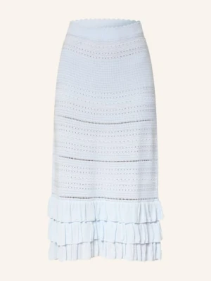 Maje Sukienka Z Dzianiny Z Falbanami blau