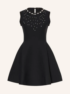 Maje Sukienka Z Dzianiny Z Kamieniami Ozdobnymi schwarz