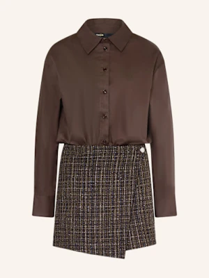 Maje Sukienka Z Mieszanki Materiałów braun