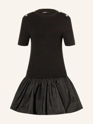 Maje Sukienka Z Mieszanki Materiałów schwarz
