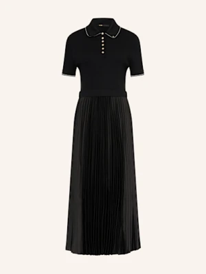 Maje Sukienka Z Mieszanki Materiałów Z Plisami schwarz