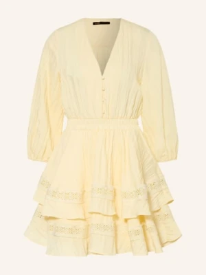 Maje Sukienka Z Rękawami 3/4 I Koronką gelb