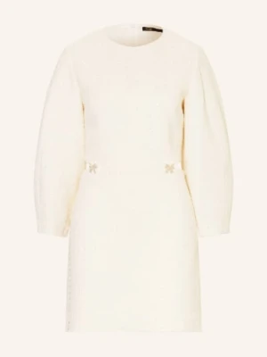 Maje Sukienka Z Tweedu Z Rękawami 3/4 I Wycięciami weiss