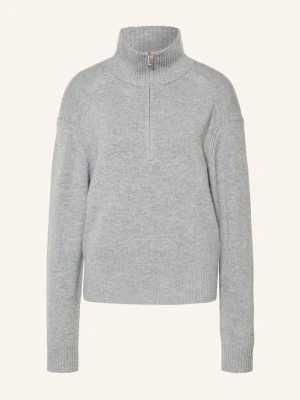 Maje Sweter Typu Troyer grau JASNOCZARY