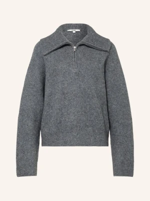 Maje Sweter Typu Troyer grau SZARY