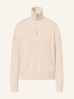 Maje Sweter Typu Troyer Z Kaszmirem beige