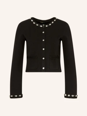 Maje Sweter Z Kamieniami Ozdobnymi schwarz