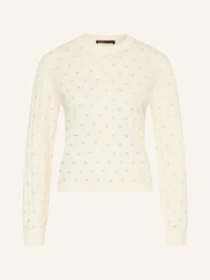 Maje Sweter Z Kamieniami Ozdobnymi weiss