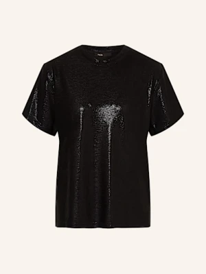 Maje T-Shirt Z Błyszczącą Przędzą schwarz