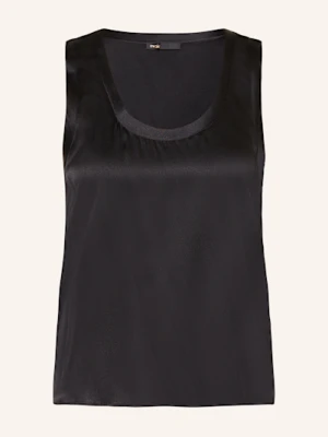 Maje Top Z Jedwabiu schwarz