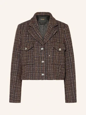Maje Żakiet Pudełkowy Z Błyszczącą Przędzą I Cekinami braun