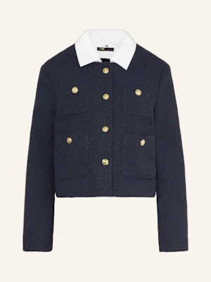 Maje Żakiet Pudełkowy Z Bouclé Z Odpinanym Kołnierzem blau