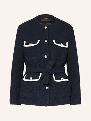 Maje Żakiet Pudełkowy Z Tweedu blau