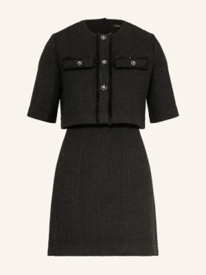Maje Zestaw: Sukienka Z Tweedu I Żakiet Z Tweedu Z Błyszczącą Nicią I Kamieniami Ozdobnymi schwarz
