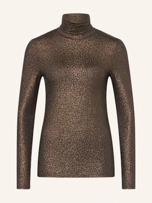 Majestic Filatures Koszulka Z Długim Rękawem Z Błyszczącą Przędzą braun