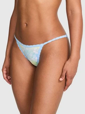 Majtki bikini na cienkich paskach z koronkowym wykończeniem PINK Wink Victoria's Secret