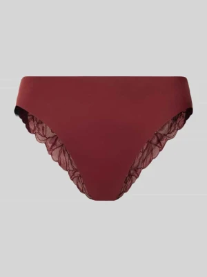 Majtki bikini o kroju slim fit z kwiatowym obszyciem z koronki Calvin Klein Underwear