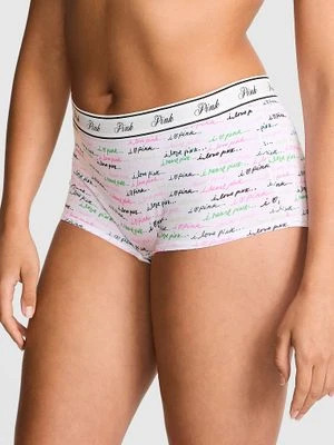 Majtki Boyshort bawełniane z logo Victoria's Secret