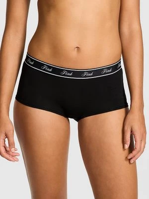 Majtki Boyshort z logo Victoria's Secret Czarny