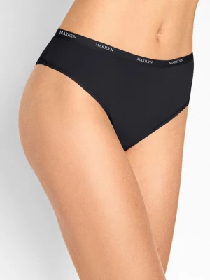 Majtki brazyliany z bawełny organicznej i włókna bambusowego czarne Julia POUPEE