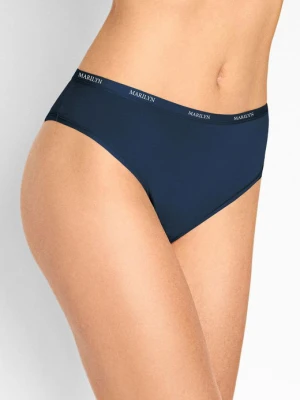 Majtki brazyliany z bawełny organicznej i włókna bambusowego granatowe Julia POUPEE