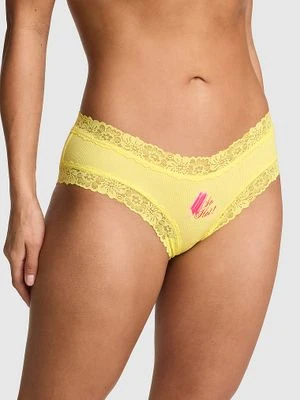 Majtki cheeky z koronkowym wykończeniem PINK Wink Victoria's Secret