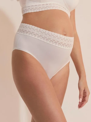 Majtki ciążowe midi z koronkowymi detalami Etam