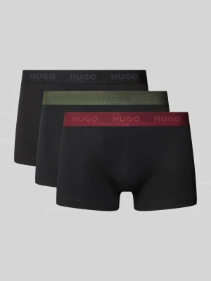 Majtki i bokserki z mieszanki bawełny w zestaw 3 szt. Model 'TRIPLET PACK' Hugo Czarny