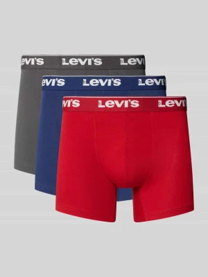 Majtki i obcisłe bokserki z mieszanka bawełny w zestaw 3 szt. Levi's Czerwony