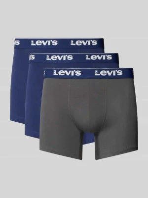 Majtki i obcisłe bokserki z mieszanka bawełny w zestaw 3 szt. Levi's Niebieski