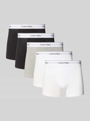 Majtki i obcisłe bokserki z mieszanki bawełny w 5‑pakiecie Calvin Klein Średnioszary