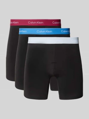 Majtki i obcisłe bokserki z mieszanki bawełny w zestaw 3 szt. model 'BOXER BRIEF' Calvin Klein Czarny