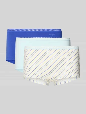 Majtki o kroju slim fit z nadrukiem z logo model 'Crush' w zestaw 3 szt. Sloggi