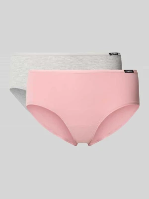 Majtki o kroju slim fit z naszywką z logo w zestawie 2 szt. SKINY