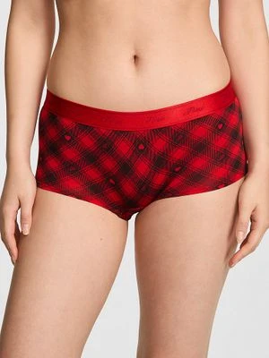 Majtki typu boyshort z bawełny z logo Victoria's Secret