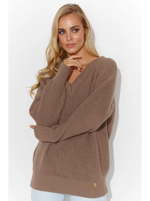 Makadamia Sweter w kolorze jasnobrązowym rozmiar: onesize