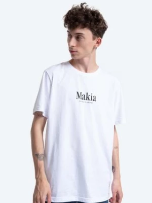 Makia t-shirt bawełniany Strait kolor biały z nadrukiem  Strait M21226 011 M21226-001