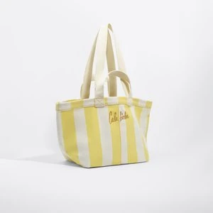 Torba plażowa maxi bawełna paski limonkowa BIMBA Y LOLA STRIPES LIMELIGHT