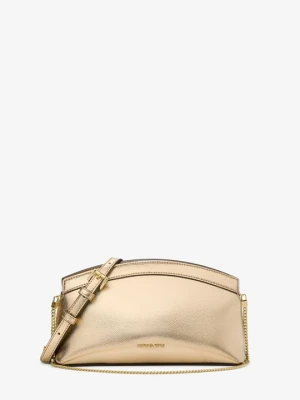 Mała kopertówka Athena z metalicznej skóry z odpinanym paskiem Michael Kors BLADOZŁOTY (Złoty)