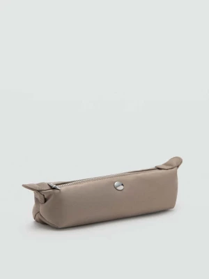 Mała kosmetyczka z nylonu na zamek jasny/pastelowy brąz - Kobieta - Rozmiar uniwersalny - MANGO